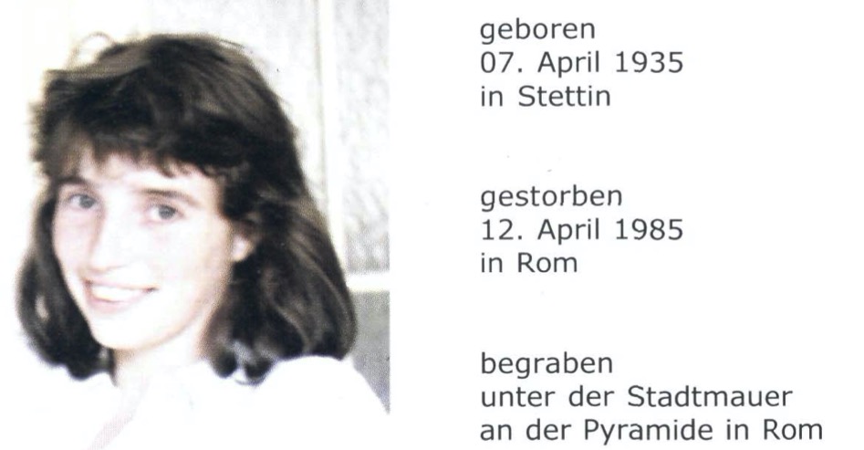 Sigrid Hamer geboren 1935 - gestorben 1985